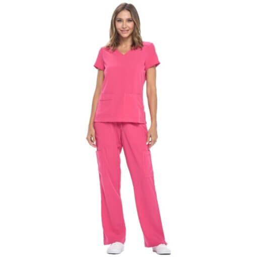 WOMEN’S COOL STRETCH V-NECK TOP AND CARGO PANT SET (STYLE# 8400SET) NOW AVAILABLE IN PETITE