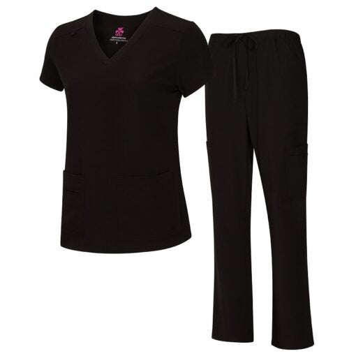 WOMEN’S COOL STRETCH V-NECK TOP AND CARGO PANT SET (STYLE# 8400SET) NOW AVAILABLE IN PETITE