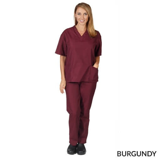 UNISEX SOLID V-NECK SCRUB SET (STYLE# BP101)