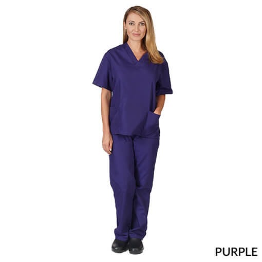 UNISEX SOLID V-NECK SCRUB SET (STYLE# BP101)