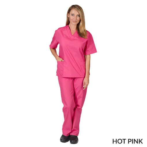 UNISEX SOLID V-NECK SCRUB SET (STYLE# BP101)