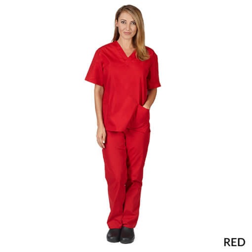 UNISEX SOLID V-NECK SCRUB SET (STYLE# BP101)