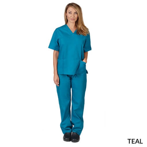 UNISEX SOLID V-NECK SCRUB SET (STYLE# BP101)
