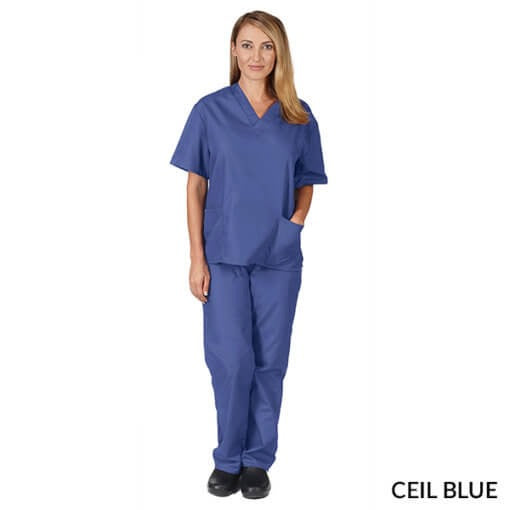 UNISEX SOLID V-NECK SCRUB SET (STYLE# BP101)