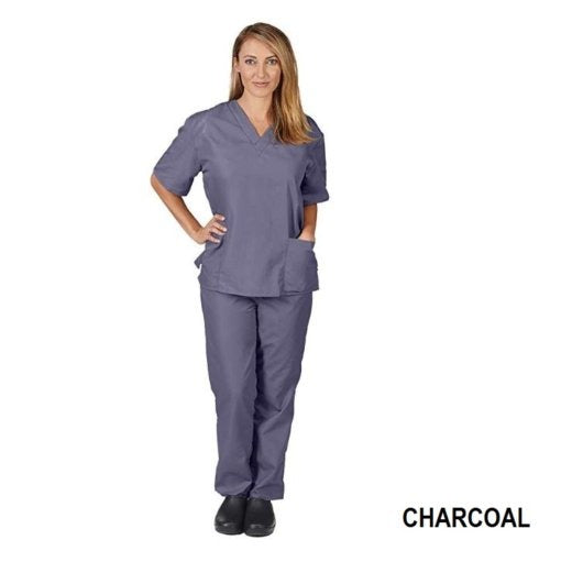 UNISEX SOLID V-NECK SCRUB SET (STYLE# BP101)