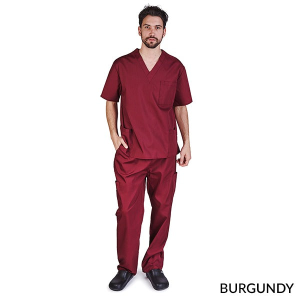 UNISEX SOLID V-NECK SCRUB SET (STYLE# BP102-MEN)