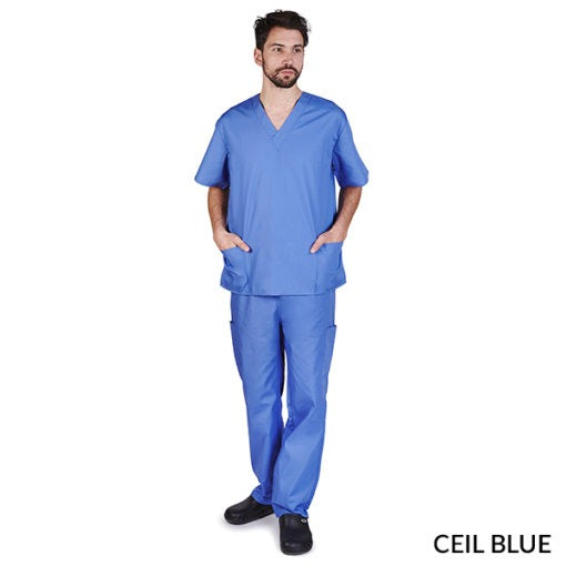 UNISEX SOLID V-NECK SCRUB SET (STYLE# BP102-MEN)