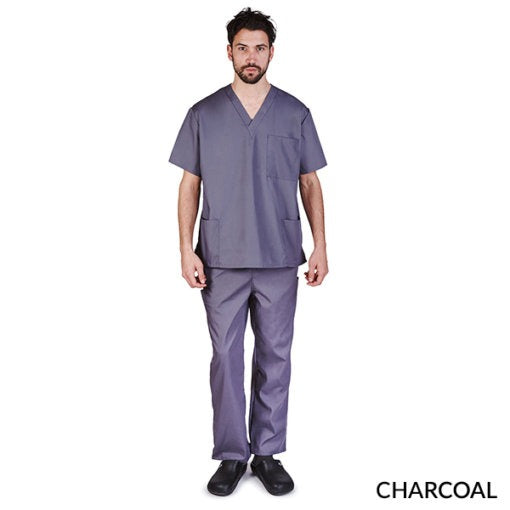 UNISEX SOLID V-NECK SCRUB SET (STYLE# BP102-MEN)