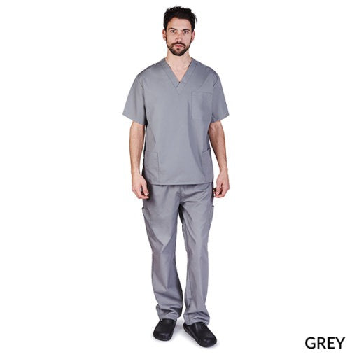 UNISEX SOLID V-NECK SCRUB SET (STYLE# BP102-MEN)