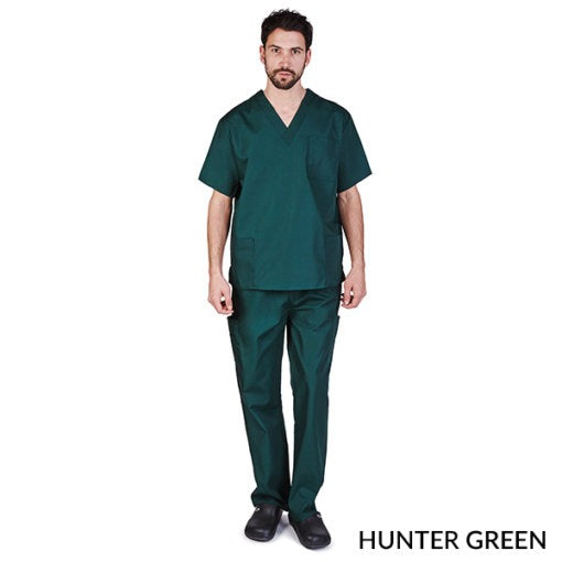 UNISEX SOLID V-NECK SCRUB SET (STYLE# BP102-MEN)