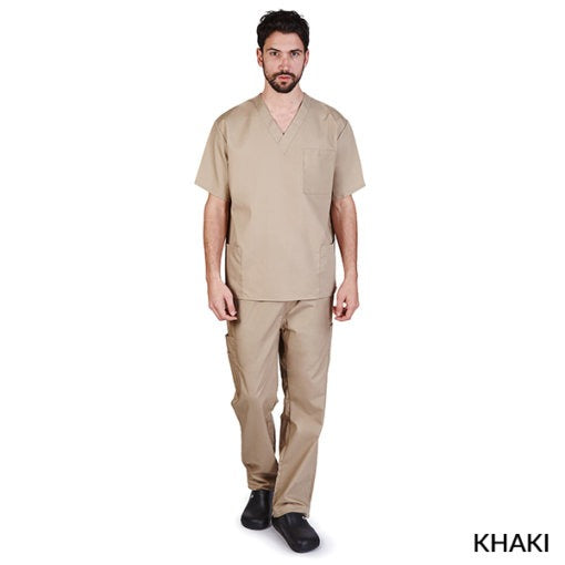 UNISEX SOLID V-NECK SCRUB SET (STYLE# BP102-MEN)