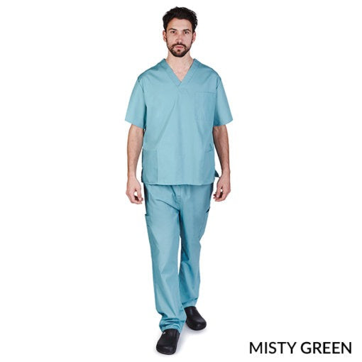 UNISEX SOLID V-NECK SCRUB SET (STYLE# BP102-MEN)