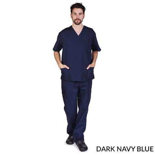 UNISEX SOLID V-NECK SCRUB SET (STYLE# BP102-MEN)