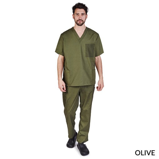 UNISEX SOLID V-NECK SCRUB SET (STYLE# BP102-MEN)