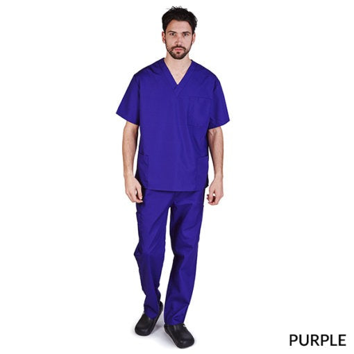 UNISEX SOLID V-NECK SCRUB SET (STYLE# BP102-MEN)