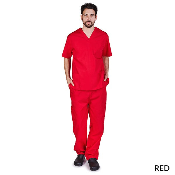 UNISEX SOLID V-NECK SCRUB SET (STYLE# BP102-MEN)