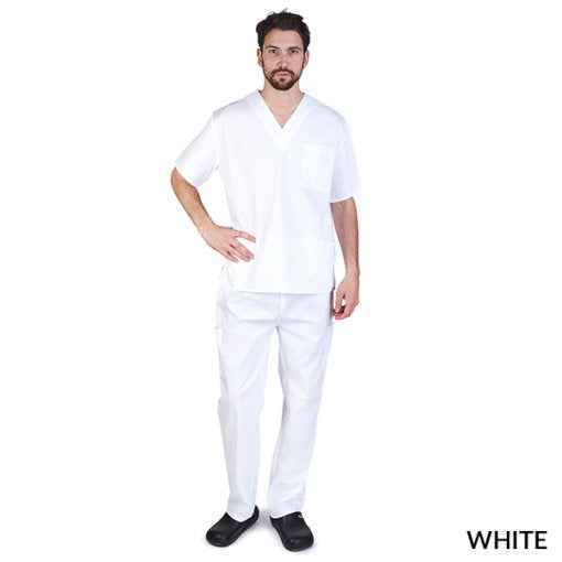 UNISEX SOLID V-NECK SCRUB SET (STYLE# BP102-MEN)