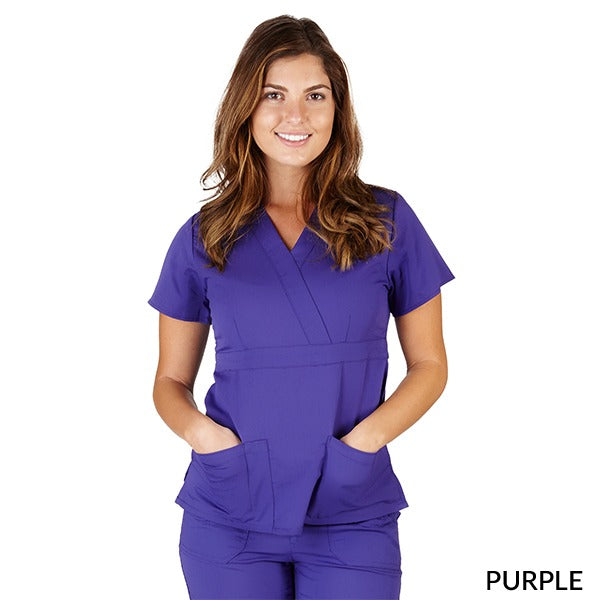 ULTRASOFT MOCK WRAP SCRUB TOP (STYLE# 8115)