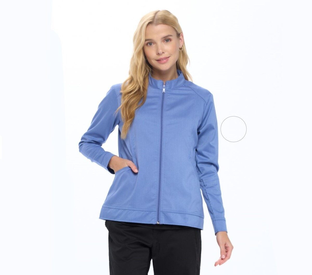 WOMEN’S ULTRA SOFT FRONT ZIP WARM-UP SCRUB JACKET (STYLE# 5200)