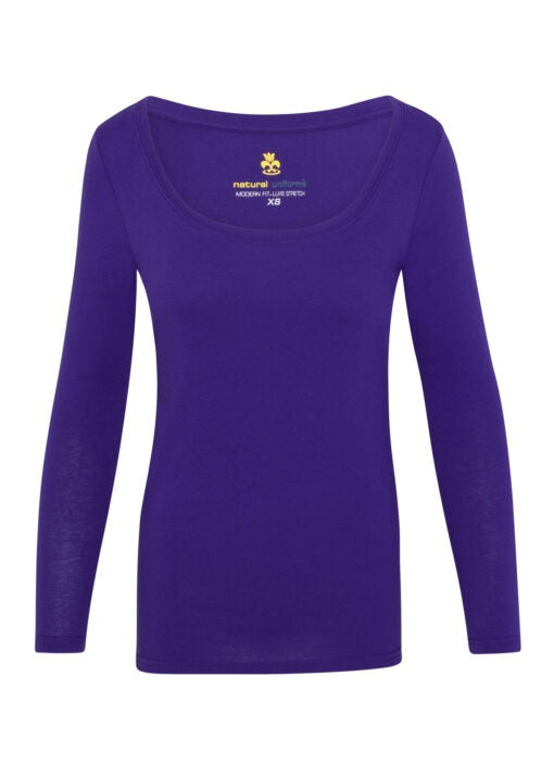 WOMEN’S LONG SLEEVE EXTRA WIDE SCOOP-NECK T-SHIRT UNDER SCRUB (STYLE# 7168)