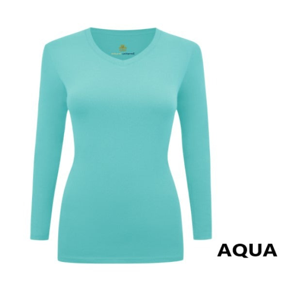 LONG SLEEVE UNDER SCRUB STRETCH V-NECK T-SHIRT- SCRUB TOP(STYLE# 717)