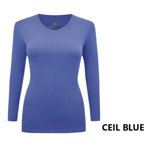 LONG SLEEVE UNDER SCRUB STRETCH V-NECK T-SHIRT- SCRUB TOP(STYLE# 717)