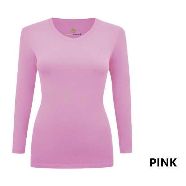 LONG SLEEVE UNDER SCRUB STRETCH V-NECK T-SHIRT- SCRUB TOP(STYLE# 717)