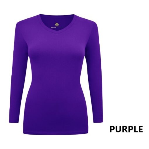 LONG SLEEVE UNDER SCRUB STRETCH V-NECK T-SHIRT- SCRUB TOP(STYLE# 717)