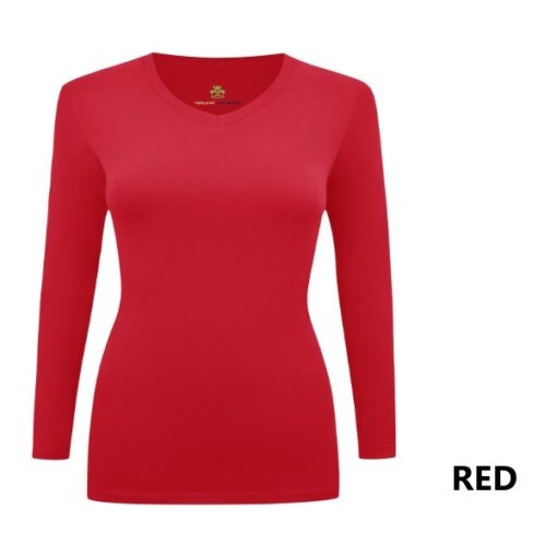 LONG SLEEVE UNDER SCRUB STRETCH V-NECK T-SHIRT- SCRUB TOP(STYLE# 717)