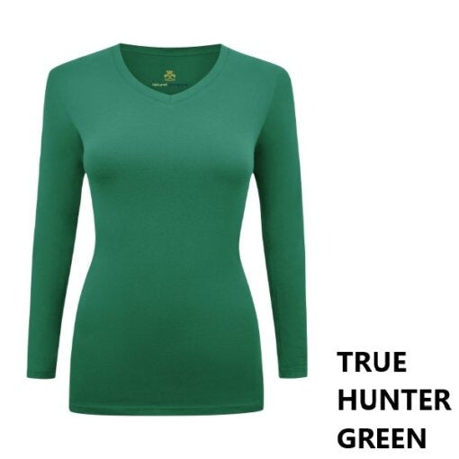 LONG SLEEVE UNDER SCRUB STRETCH V-NECK T-SHIRT- SCRUB TOP(STYLE# 717)