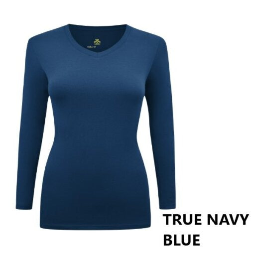 LONG SLEEVE UNDER SCRUB STRETCH V-NECK T-SHIRT- SCRUB TOP(STYLE# 717)