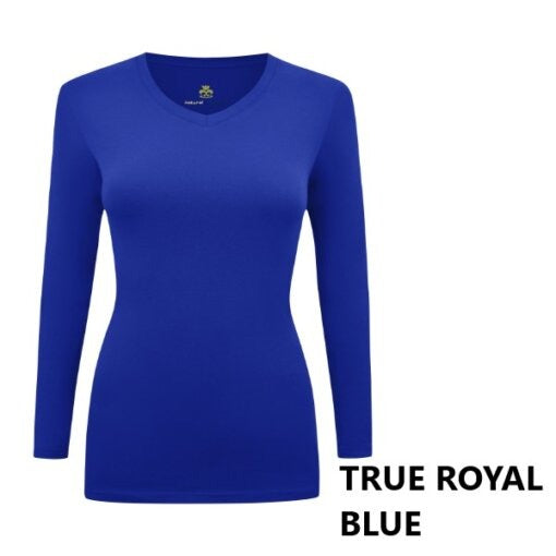 LONG SLEEVE UNDER SCRUB STRETCH V-NECK T-SHIRT- SCRUB TOP(STYLE# 717)