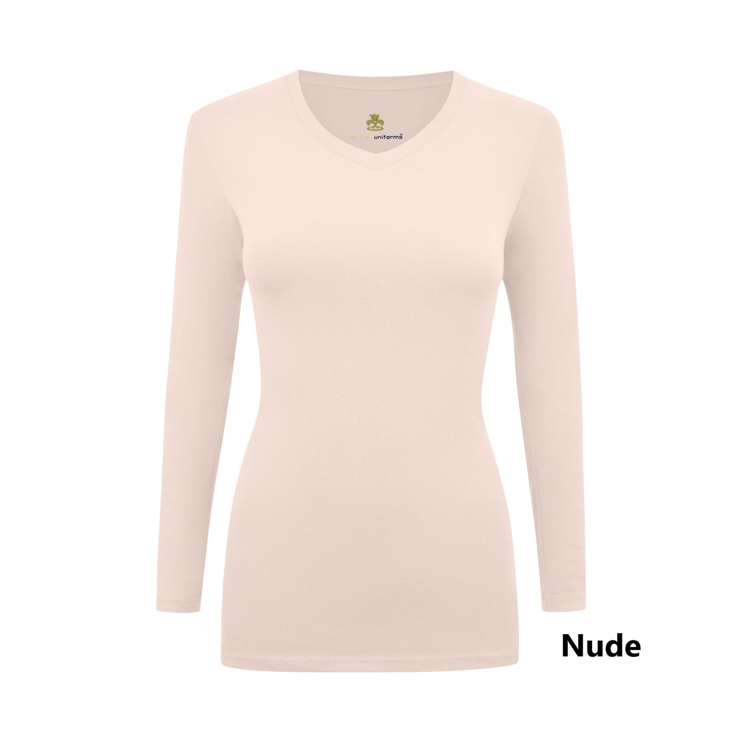 LONG SLEEVE UNDER SCRUB STRETCH V-NECK T-SHIRT- SCRUB TOP(STYLE# 717)