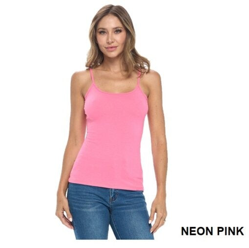 BASIC CAMISOLE WITH ADJUSTABLE SPAGHETTI STRAP TANK TOP (STYLE# 712)