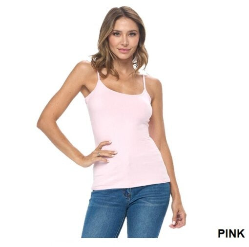 BASIC CAMISOLE WITH ADJUSTABLE SPAGHETTI STRAP TANK TOP (STYLE# 712)
