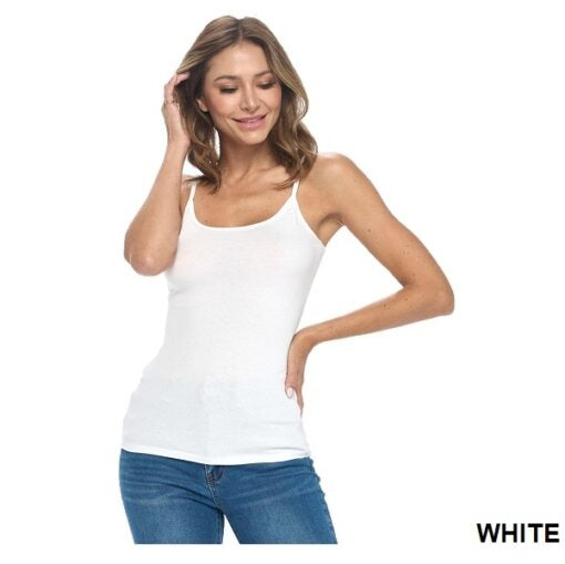 BASIC CAMISOLE WITH ADJUSTABLE SPAGHETTI STRAP TANK TOP (STYLE# 712)