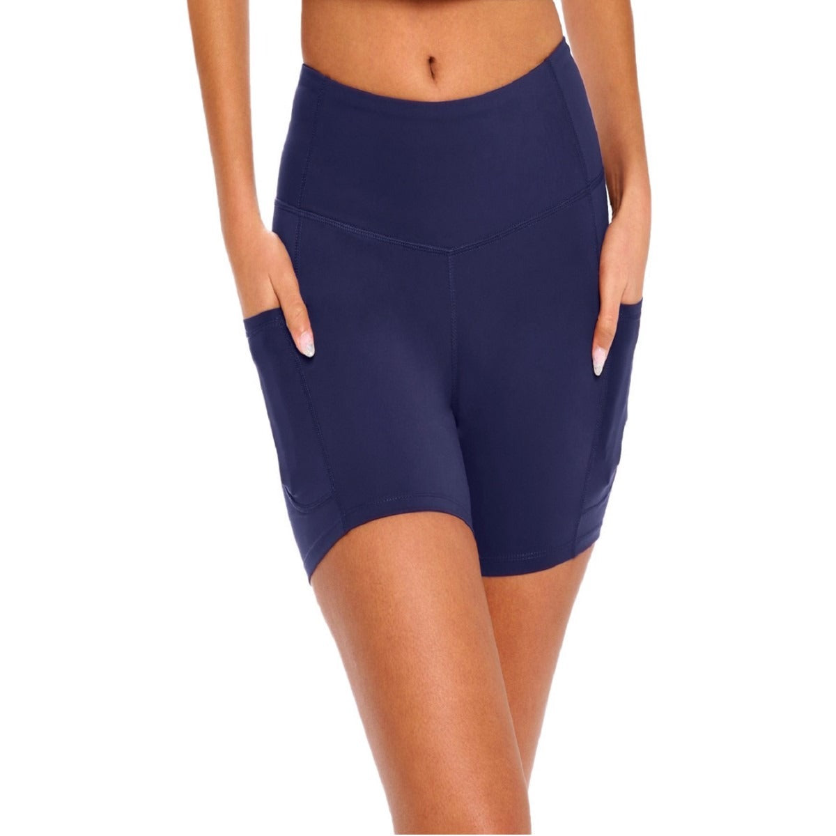 WOMEN’S HIGH WAIST YOGA SHORTS WITH TUMMY CONTROL (STYLE# 6270)