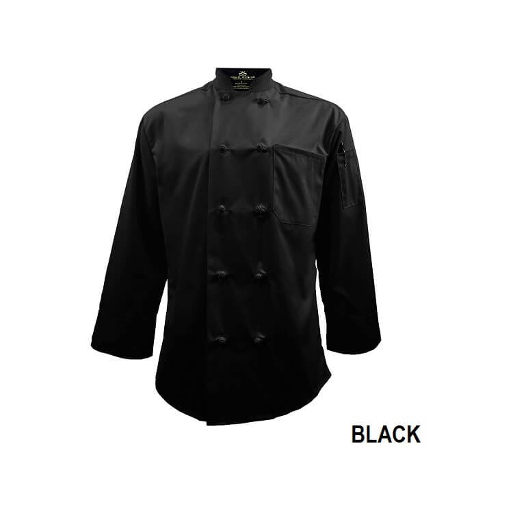Knot Button Chef Coat with Thermometer Pocket