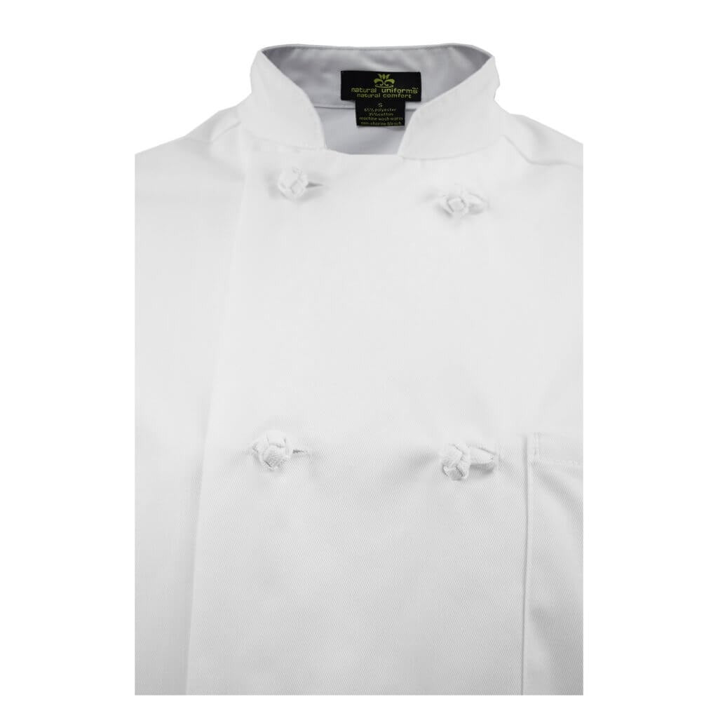 Knot Button Chef Coat with Thermometer Pocket