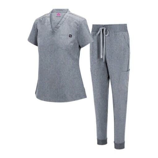 WOMENS COOL STRETCH MODERN TUCK-IN TOP YOGA JOGGER SCRUB SET (STYLE# 4887SET) NOW AVAILABLE IN PETITE