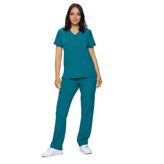 3102 - MONARCH WOMEN’S PREMIUM ESSENTIAL CARGO SCRUB SET - CARIBBEAN BLUE