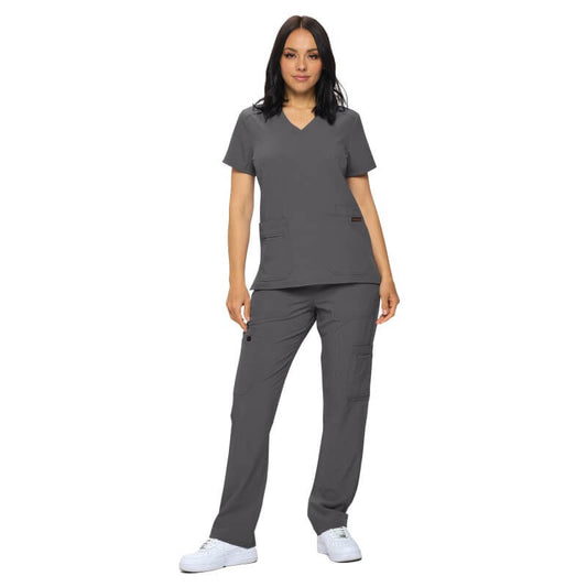 3102 - MONARCH WOMEN’S PREMIUM ESSENTIAL CARGO SCRUB SET - CHARCOAL