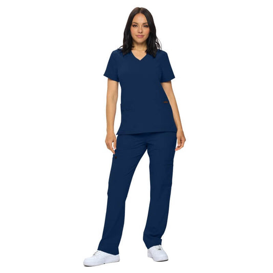 3102 - MONARCH WOMEN’S PREMIUM ESSENTIAL CARGO SCRUB SET - NAVY BLUE