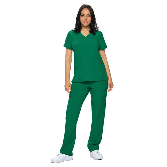 3102 - MONARCH WOMEN’S PREMIUM ESSENTIAL CARGO SCRUB SET - TRUE HUNTER GREEN