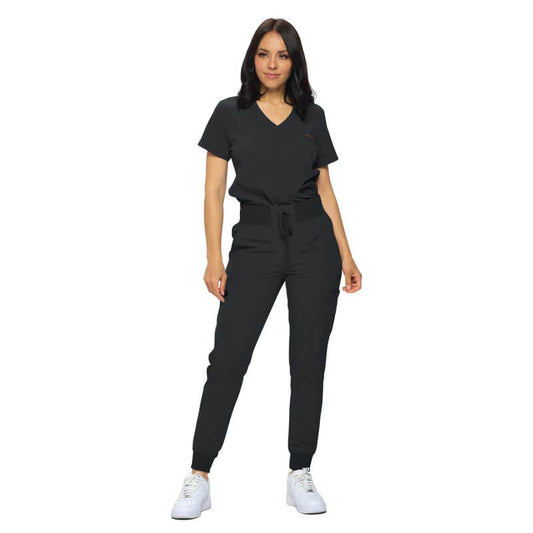 3103 - MONARCH WOMEN’S PREMIUM STRETCH JOGGER SCRUB SET - BLACK