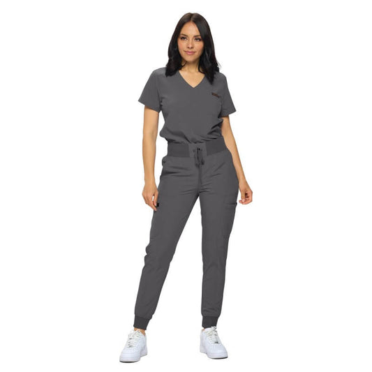 3103 - MONARCH WOMEN’S PREMIUM STRETCH JOGGER SCRUB SET - CHARCOAL