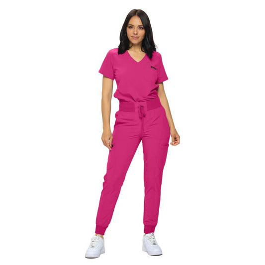 3103 - MONARCH WOMEN’S PREMIUM STRETCH JOGGER SCRUB SET - HOT PINK