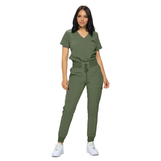 3103 - MONARCH WOMEN’S PREMIUM STRETCH JOGGER SCRUB SET - OLIVE