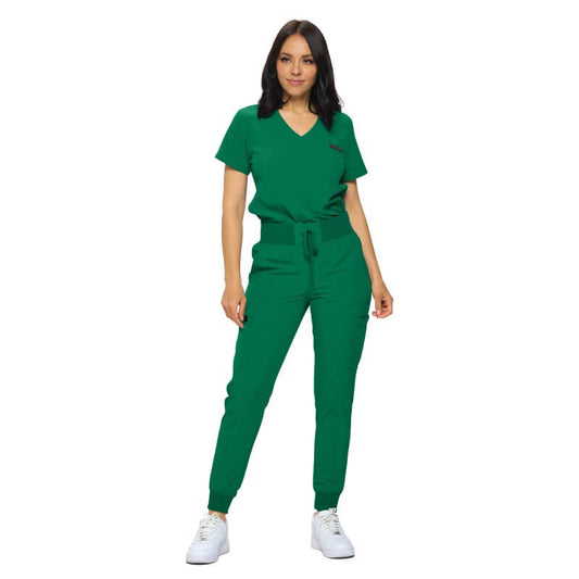 3103 - MONARCH WOMEN’S PREMIUM STRETCH JOGGER SCRUB SET - TRUE HUNTER GREEN