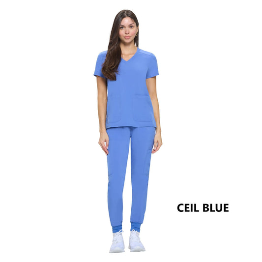 8533 - WOMEN’S ESSENTIAL COOL STRETCH JOGGER SCRUB SET - CEIL BLUE